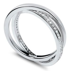 Interlocking sterling silver cz eternity ring